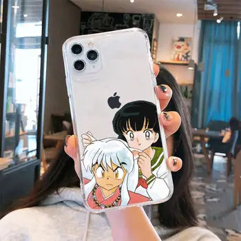 Anime InuYasha animacinių filmų mielas juokingas Telefono dėklas Permatomas iPhone 6 7 8 11 12-os mini pro X XS XR MAX Plus