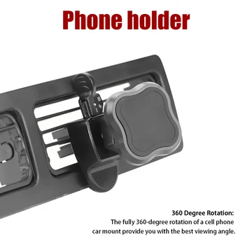 Anti Slip Automobilių Montuojamas Telefono Laikiklis, 360 Laipsnių Sukimosi Universalus ABS Plastiko Mini Lengva Įdiegti Oro Angos Magnetinė Fiksuotas Stabilus