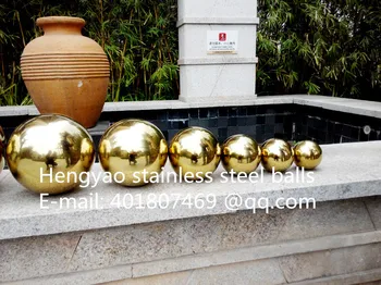 Aukso kamuolys Dia 180mm 18cm, nerūdijančio plieno, titano, padengtą aukso tuščiaviduris kamuolys vientisą rutulį namų kieme vidaus apdaila, kamuolys
