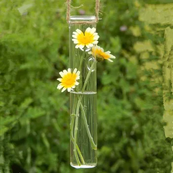 Aukštis=18cm Kūrybos Kabinti Stiklinis Vamzdelis, Vazos, Namų Puošybai Skaidrus Hydroponic Gėlių Jar Vandens Augalų Bakas