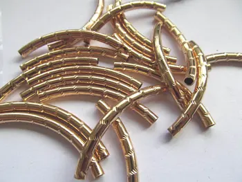 Aukštos kokybės 45mm 100vnt metalo, metalinės lenkta juosta kolonėlės vamzdis sidabro, aukso papuošalai rasti