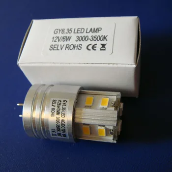 Aukštos kokybės 5630 12V GY6.35 led lemputės, 6w 12v 5630 didelės galios GY6.35 led šviesos nemokamas pristatymas 5vnt/daug