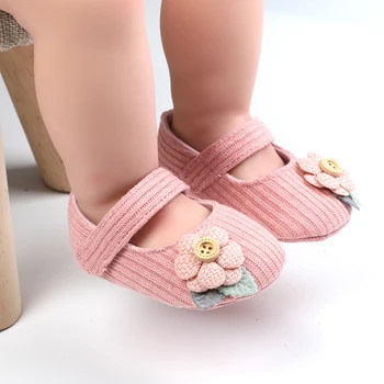 Baby Girl Batų Kvėpuojantis Gėlių Dizainas Anti-Slip Laisvalaikio Sportbačiai Vaikiška Minkšta Soled Vaikščioti Kūdikių Bateliai