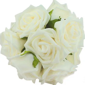 Balta Didelių Galvų Gėlių, Rožių Naujas Spalvingas Dirbtinės PE Putos, Rožių Žiedų Už Nuotakos Puokštė Namų Vestuvių Dekoro Scrapbooking 
