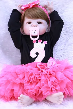 Bebes atgimsta viso kūno silikono reborn baby girl lėlės žavinga princesė bamblys kūdikių žaislų lėlės bebe dovana rebon bonecas