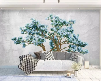 Beibehang Užsakymą 2019 naujos sienos dokumentų namų dekoro šviežių blue stereo klasikinis įspaustu gėlių paprastas fonas behang