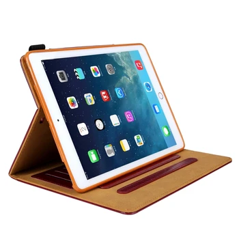 Crazy Horse Tekstūros Horizontalus Flip Case for iPad 9.7 (2018 m.) ir iPad 9.7 colių (2017 m.) su Laikikliu & Kortelių Lizdai