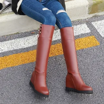 Cresfimix botas de mujer moterų klasikinis aukštos kokybės rudi ilgi batai lady aukštis padidėjo patogus batai rudens batai a6030