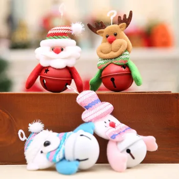 Derva Kalėdų Santa Claus Bell Pakabukas Karoliai Vaikų Sniego Padengti Kabantys Papuošalai Kalėdų Dovanos Kalėdų Apdaila