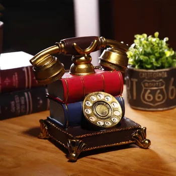 Derva Pinigų Dėžutės Papuošalų Ornamentu Retro Telefono Modelis Piggy Bank Gimtadienio Dovana Nostalgiškas Saugojimo Organizatorius Apdailos Amatai