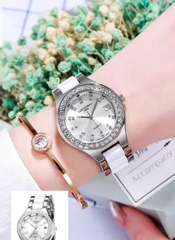 Diamante Prabangių moteriškų Laikrodžių Mados Mergaitė Kvarco Riešo Žiūrėti Vandeniui Moterų Žiūrėti Dovanos Ponios Laikrodis Montre Femme