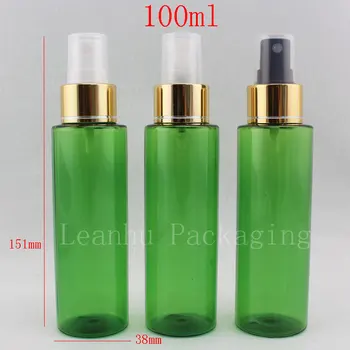 Didmeninė 100ml green purkšti kvepalų vandens butelis su spindi aukso purkštuvo siurblys ,100g kvepalai purškimo butelis 50pc/daug ,