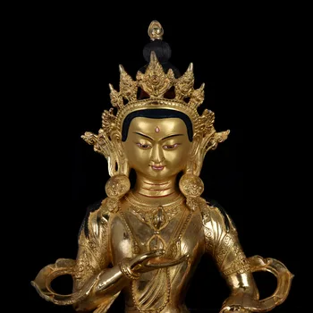 Didžiulis 48cm DIDELIŲ NAMŲ Salėje fane efektyvių Apsaugos Tibeto Budizmas auksu Budistų Vajrasattva Budos statula pav.