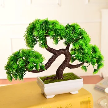 Dirbtinis Pušies Bonsai Medis žalia Plastiko Pušies Bonsai Kraštovaizdžio medžio Dekoro Dirbtinis Darbastalio Ekrano Padirbtų Augalų Landscap bonsai
