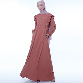 Dubajus Arabų Suknelė, Hijab Moterų Musulmonų Prarasti Maxi Abaja Raukiniai Puoštas Ilgomis Rankovėmis Plius Dydis Drabužius Suknelė Islamo Drabužių Burka
