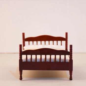 Dvigubas perbra K 1:12 Miniatiūriniai Lėlių modeliavimas lova Mediniai Baldai žaislas kawaii miegamasis apsimesti žaisti žaislai vaikams mergaitės lėlės