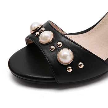 Dydis 31-43 nauji aukštos kokybės sandalai moterims, batai, Sandalai, Aukšti Kulniukai, 7CM jaukus ponios Perlų apdaila vasaros batai zapatos mujer