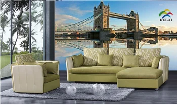ES-155 London Tower Bridge, Freskos foną atspindintis veidrodis sienos lipdukas, skirtas sofa-lova, tv foną, namų puošybai