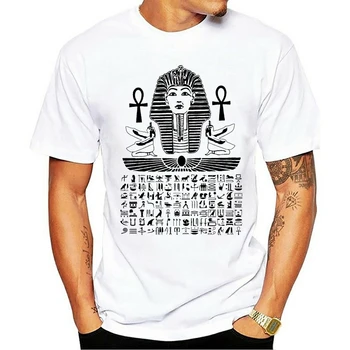 Egípcio Tegito hieróglifos faraó Vyrų algodão Tamanho S 2xl novo 2021 t-shirt