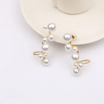 Elegantiška White Pearl Nereguliarus Medžio Šaką Stud Auskarai Moterims Mergina Metalo Geometrijos Piericng Earings Ausies Manžetai Šaliai, Papuošalai