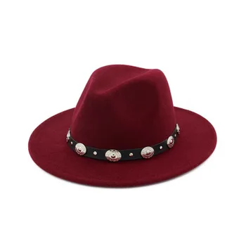 Fedora skrybėlės moterims, vyrams, kietas spalvų juostos diržo moterų skrybėlės, plačios kraštų vakarų kaubojus prabangos prekės veltiniai rudens-žiemos vyrų, moterų skrybėlės