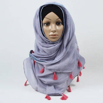 Geriausia pardavimo NAUJA Grynos spalvos kutai medvilnės skaros, ilgą musulmonų galvos wrap Duslintuvo hijab wrap rudenį šalikai/šalikas CX006