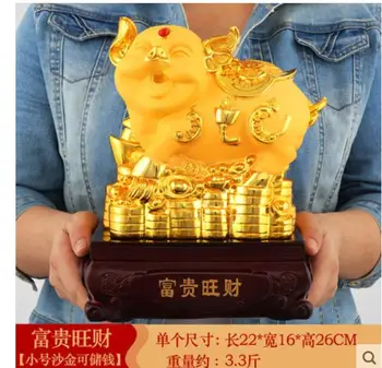 Golden daugiau Aukso Kiaulių Aukso Kiaulių didelis piggy bank Taupymo Puodą Kūrybos Pinigų Įdarbinimo Namų Gražių rankdarbių statulos