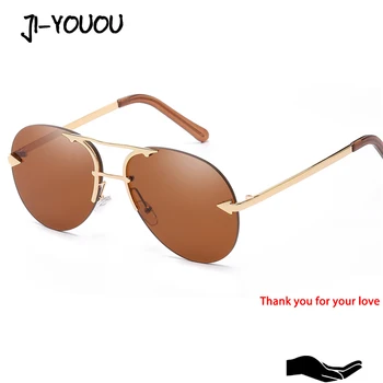JIYOUOU akiniai nuo saulės moterims prekės ženklo dizaineris 2018 Naujas poliarizuoti akiniai nuo saulės oculos retro prabanga Metalo Rėmas ponios UV saulės akiniai