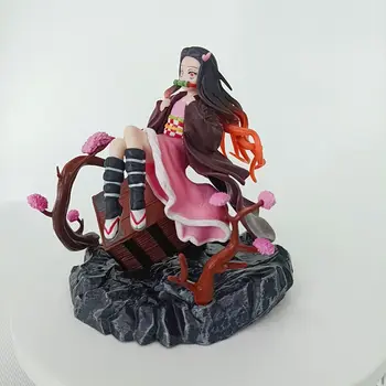 Japonijos Anime Demon Slayer Kimetsu nr. Yaiba Kamado Nezuko PVC Veiksmų Skaičius, Žaislų GK Mano Mergina Statula Suaugusiųjų Kolekcijos Lėlės Modelio Dovana