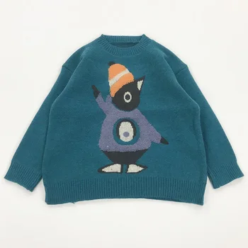 Johnature 2021 Žiemos Naujas Japonų Animacinių filmų Žakardiniai, Spausdinti Moterų Megztinis Visas Rungtynes Laisvi O-kaklo Megztiniai Megztinis