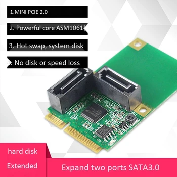 KARŠTO Mini Pcie į SATA 3.0 Extender 6Gpbs Palaiko 2-Port Karšto Keitimu Sistemos Diską