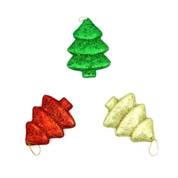 Kalėdinė Dekoracija 3Pcs Kalėdų medžio formos Ornamentu Kalėdų Eglutės Kabinti Ornamentu Naujųjų Metų pradžią Šalis Pakabukas Papuošalai