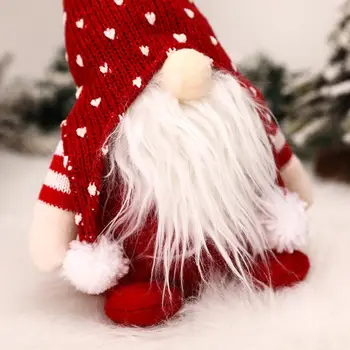 Kalėdų Gnome Mini Lėlės Apdailos Kūrybos Navidad Forester Megzti Skrybėlę Su Ranka Sėdi Kalėdų Eglutė Namų Dekoro