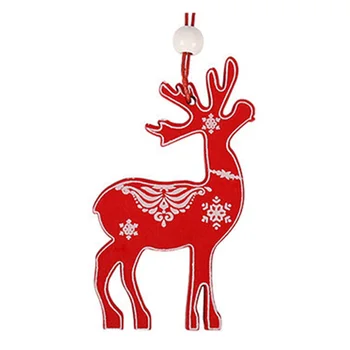 Kalėdų Modelius Raudona Medinis Pakabukas Kalėdų Eglutės Kabinti Ornamentu Namų Dekoro --M25