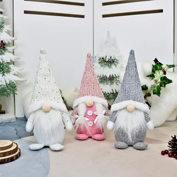 Kalėdų Vilnos Megztus Skrybėlę Gnome Dovanos Vitrina Apdailos Vaikams Gimtadienio Dovana, Rankų Darbo Tomte Pliušinis Lėlės Namų Dekoro Ornamen