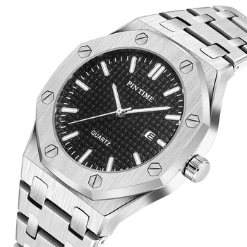 Klasikinis Verslo Mens Watches Top Brand Prabanga Full Steel Auksinis Kvarcas Žiūrėti Vyrų Kalendorius Laikrodis Reloj Hombre Montre Homme Relogio