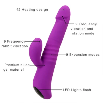 Klitorio Stimuliatorius Moterų Masturbator Triušis Vibratoriai Sekso Žaislai Moterims, Šilumos Dildos Anal Plug Poros Meilės Įrankiai, Mašinos