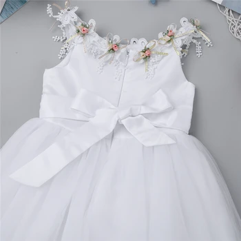 Kūdikių Gėlių Mergaitės Suknelė Balta Vestuvių Inscenizacija Vaikų Bridesmaid Suknelė Vasaros Mergaitė Princesė Šalis Suknelės Mergaitėms, Drabužiai