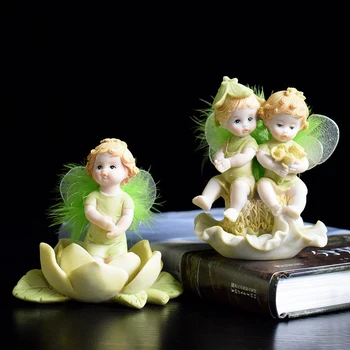 Kūrybos Miniatiūrų Angelas Gėlių Fėja Ornamentu Amatų Papuošalai Namų puošybai Dervos Produktais, pasakos sodo pav Vaikams Dovanos