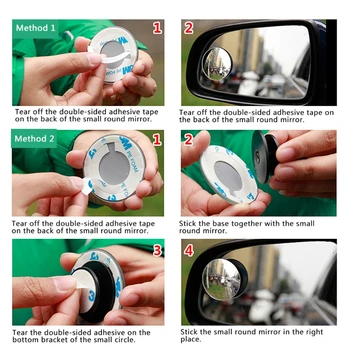 Laisvai po Automobilį blind spot veidrodis atsparus vandeniui frameless pasukti išgaubti pusės veidrodėlis, naujas automobilis, sunkvežimis, motociklas galinio vaizdo veidrodėlis
