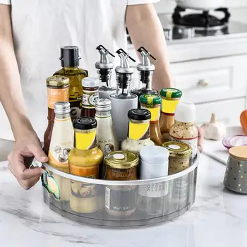 Makiažas Organizatorius Saugojimo Bylos Turėtojas 360 sukimosi Virtuvėje Spice Rack Maisto Krepšelio Lange Virtuvės Countertops Spintos Refrigerat