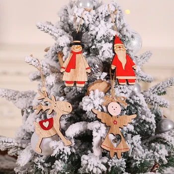 Medinių Kalėdų Medžio Apdaila Angelas Kabinti Ornamentu Kalėdų Etiketės Pakabukas Atostogų Dekoracijos