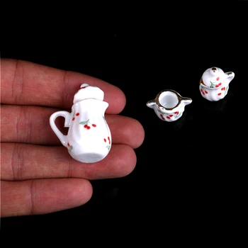 Mielas Miniatiūriniai Lėlių Valgomasis, Indai, Porcelianas, Arbatos Rinkinys Patiekalas Taurės Virtuvės Žaislai 3pcs