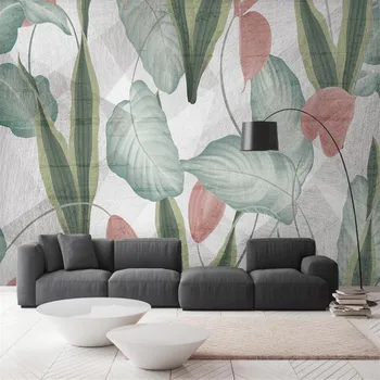 Milofi užsakymą 3D tapetai, freskos modernus retro žalia atogrąžų augalų lapų fone sienos gyvenimo kambario, miegamasis apdailos paintin