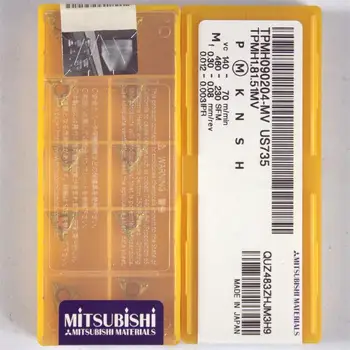 Mitsubishi Cutter Nerūdijančio Plieno TPMH090204-V. US735 10vnt/daug Originalių Padengtas Garbide Įrankis Staklės, Pjovimo Nerūdijančio Plieno