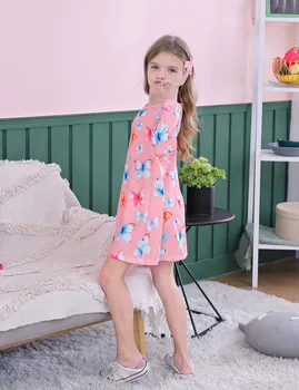 ModaIOO Mergaičių Marškinėliai Suknelė ilgomis Rankovėmis Atsitiktinis Playwear Suknelės Vaikams