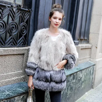 Moterų Drabužiai 2018 Nekilnojamojo Fox Fur Coat Šiltas Žiemos Paltai Moterims korėjos Ilgi Paltai Mados Rudens Derliaus Striukė Abrigo Mujer MY1030