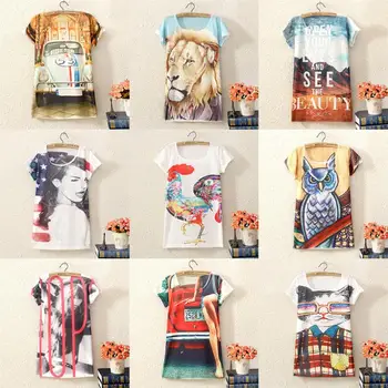 Moterų mados viršūnes m. vasaros populiarus stilius 3D spausdinimo moterų marškinėliai originalaus dizaino plius dydis tees lady kūrybos t-shirt
