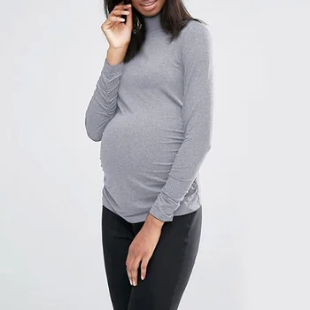 Motinystės Suknelės Už Nuotrauką Šaudyti Pavasarį, Rudenį vidutinio dydžio Plius Dydis Modalinis Nėščių Moterų Viršūnių Šiltų Drabužių, Žemiausią T-shirts