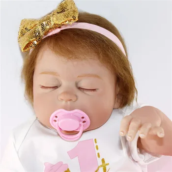 NPK 57cm visas siliconereborn baby girl lėlės įsišaknijusi plaukų rožinė princesė dress sumilation bonecas bebes atgimusios de silikono nekilnojamojo